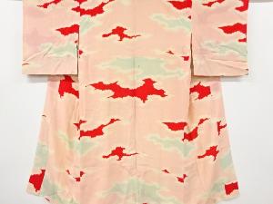 アンティーク　錦紗　霞模様長襦袢